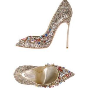 Casadei size 39 pellame Glitter Rainbow Stilletos